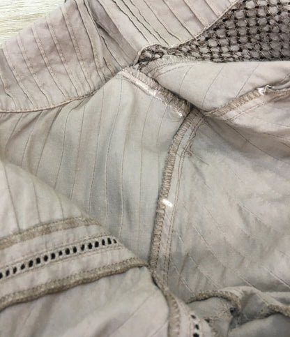 イッセイミヤケ 七分袖ワンピース 筆タグ 切替 カラーワンピース JG12189 レディース SIZE M ISSEY MIYAKE