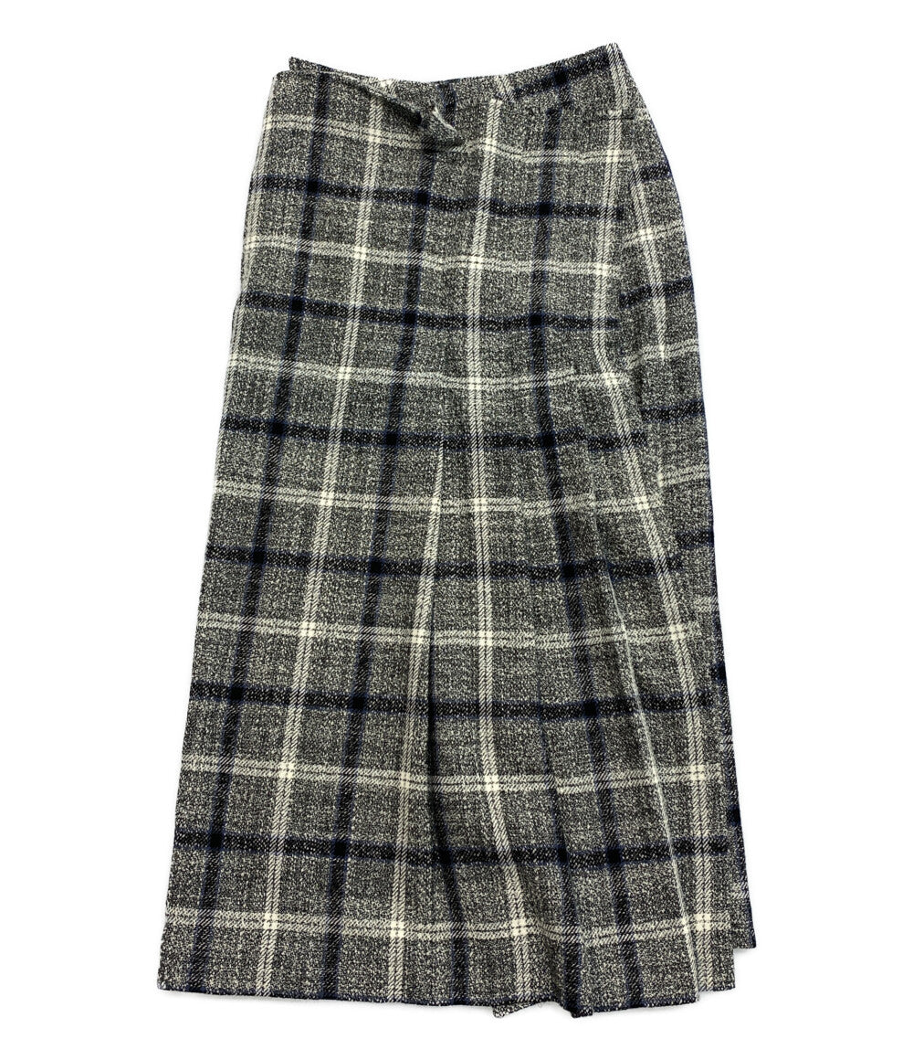Y's スカート 23aw 杢チェックの巻きスカート YJ-S06-111 レディース SIZE 1 ワイズ