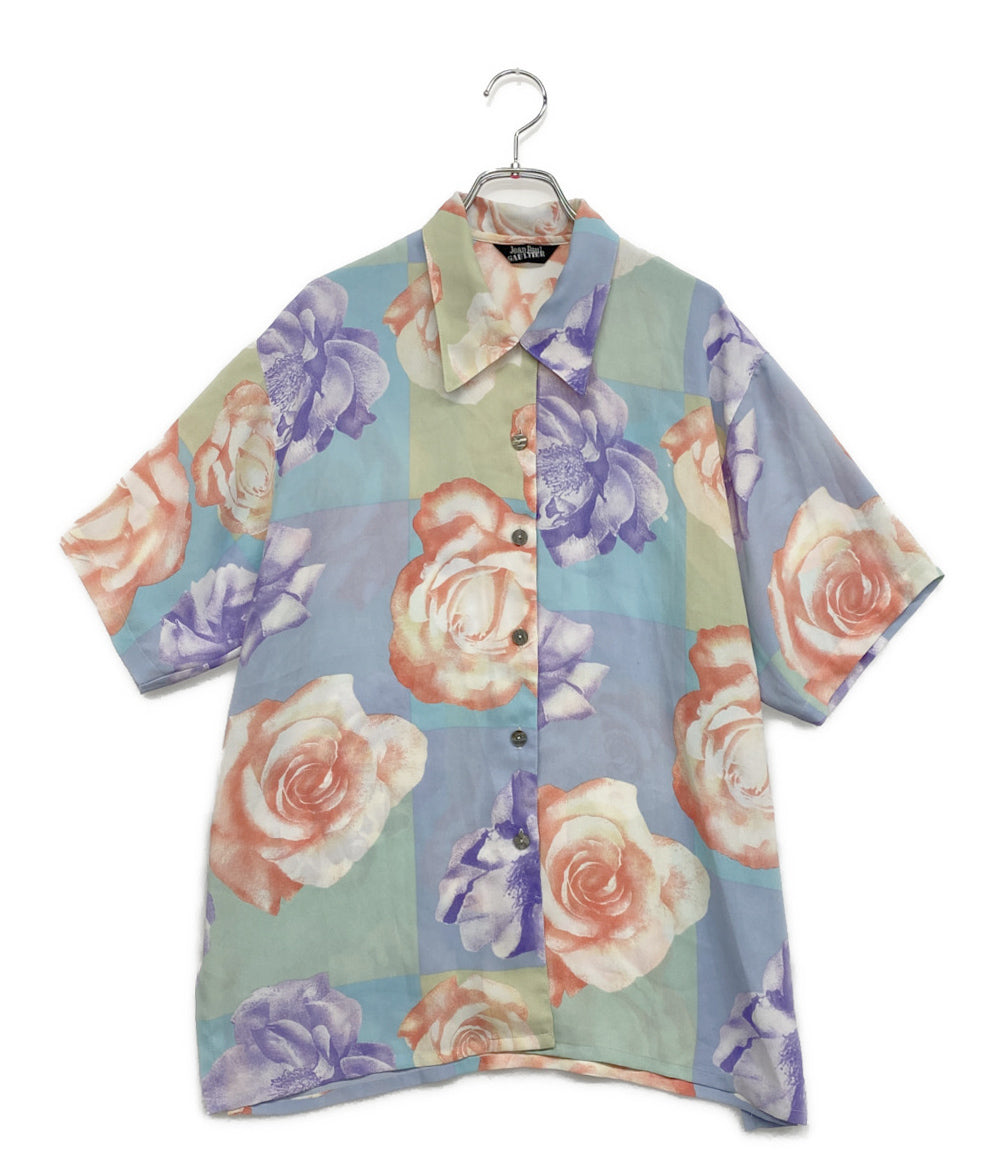 ジャンポール・ゴルチェ 半袖ブラウス 花柄 アロハ レディース SIZE B85 T156 Jean Paul Gaultier