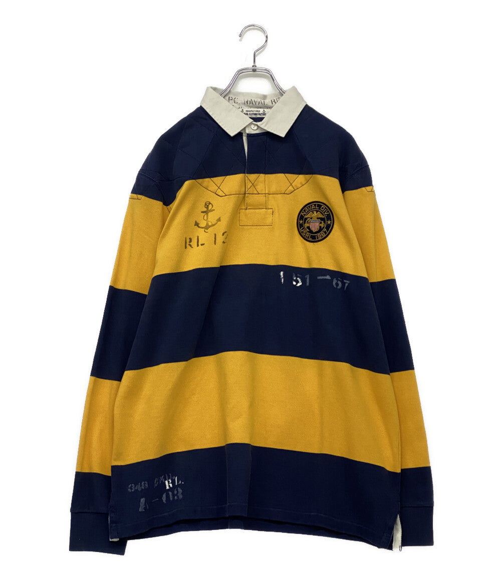 POLO RALPH LAUREN 長袖シャツ ラガー RL NAVAL CLOTHING FACTORY ボーダー メンズ SIZE L ポロ・ラルフローレン