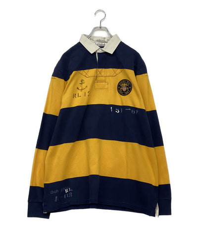 POLO RALPH LAUREN 長袖シャツ ラガー RL NAVAL CLOTHING FACTORY ボーダー メンズ SIZE L ポロ・ラルフローレン