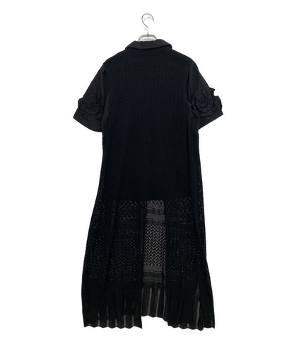 ジルサンダー ロングカーディガン ドッキング 透かし編み レディース SIZE - Jil sander