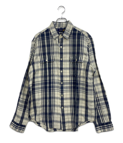 美品 POLO RALPH LAUREN 長袖シャツ ワークシャツ ネコ目ボタン チェック メンズ SIZE L ポロ・ラルフローレン