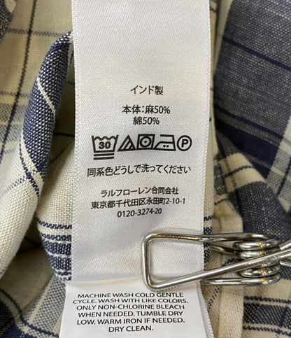 美品 POLO RALPH LAUREN 長袖シャツ ワークシャツ ネコ目ボタン チェック メンズ SIZE L ポロ・ラルフローレン