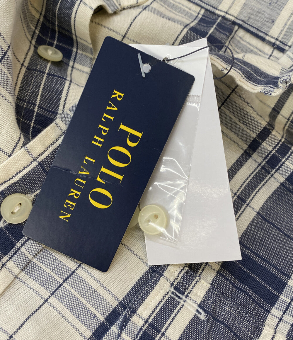 美品 POLO RALPH LAUREN 長袖シャツ ワークシャツ ネコ目ボタン チェック メンズ SIZE L ポロ・ラルフローレン
