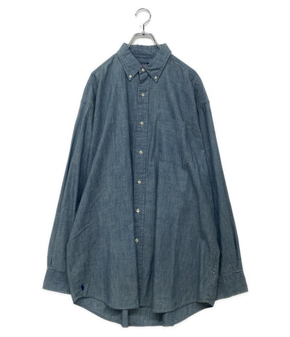 ポロ・ラルフローレン 美品 長袖シャツ THE BIG FIT シャンブレー ブルー メンズ SIZE L POLO RALPH LAUREN