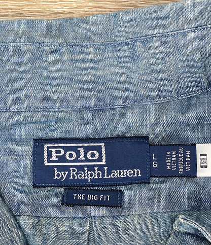 ポロ・ラルフローレン 美品 長袖シャツ THE BIG FIT シャンブレー ブルー メンズ SIZE L POLO RALPH LAUREN