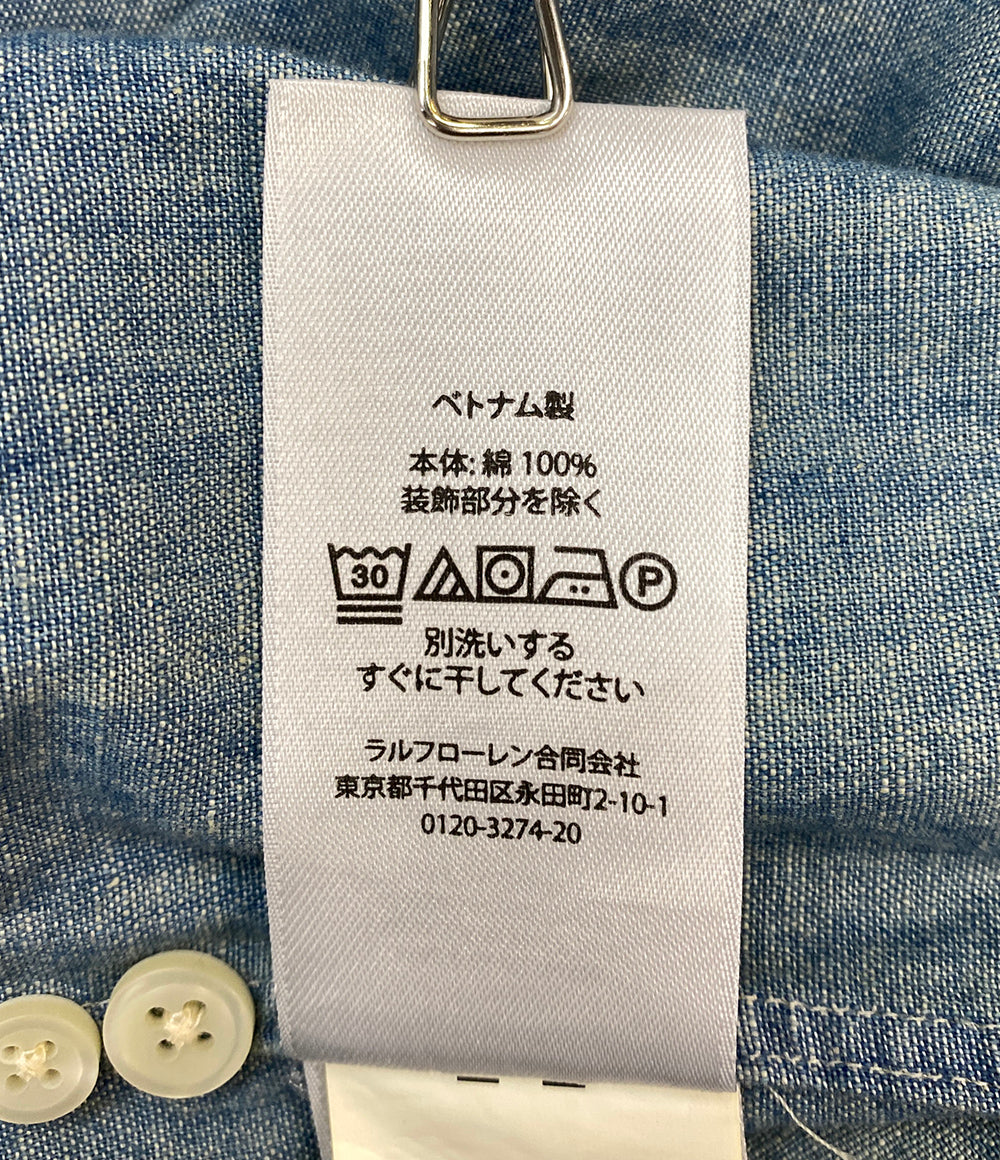 ポロ・ラルフローレン 美品 長袖シャツ THE BIG FIT シャンブレー ブルー メンズ SIZE L POLO RALPH LAUREN