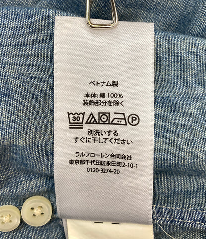 ポロ・ラルフローレン 美品 長袖シャツ THE BIG FIT シャンブレー ブルー メンズ SIZE L POLO RALPH LAUREN