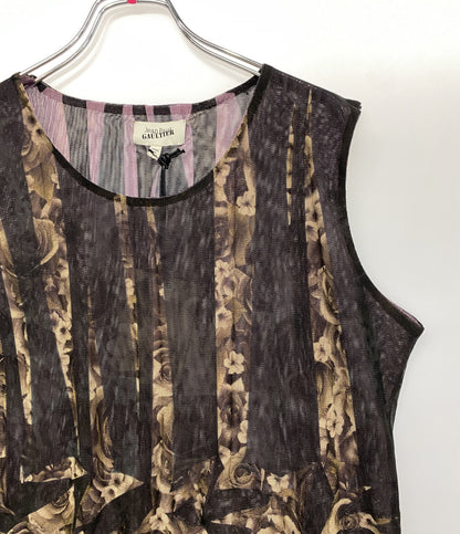 ジャンポール・ゴルチェ 美品 ノースリーブブラウス パワーネット GPC705A FLOWER レディース SIZE 38 Jean Paul GAULTIER