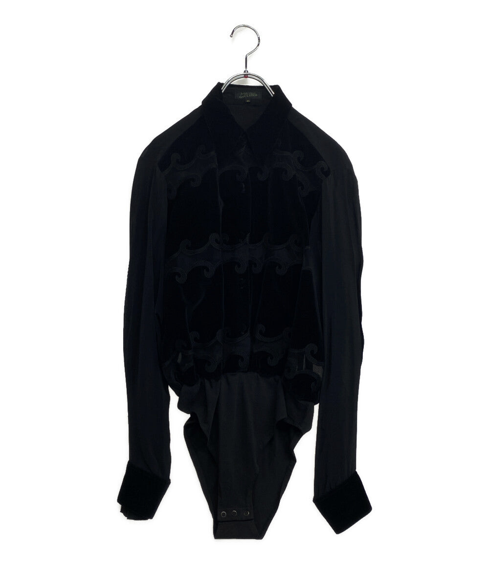 ジャンポール・ゴルチェ ブラウス ボディースーツ シアー ベルベット レディース SIZE 40 Jean Paul GAULTIER