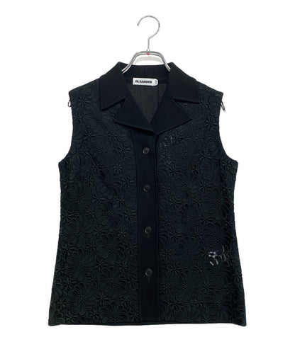 ジルサンダー ベスト イタリア製 レース BLK レディース SIZE - Jil sander