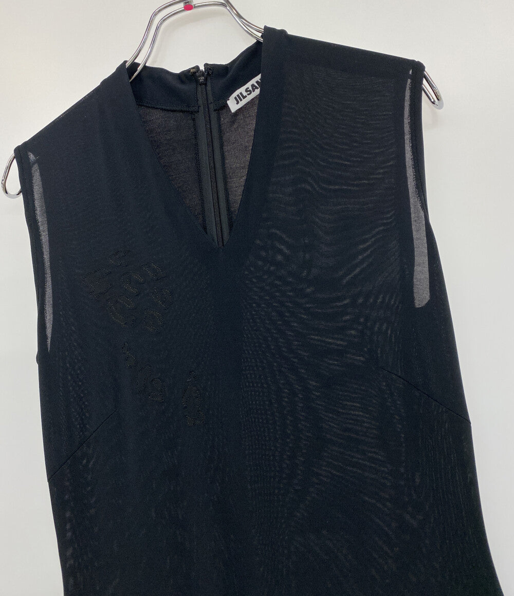 ジルサンダー ノースリーブワンピース アシンメトリー ブラック レディース SIZE - JIL SANDER