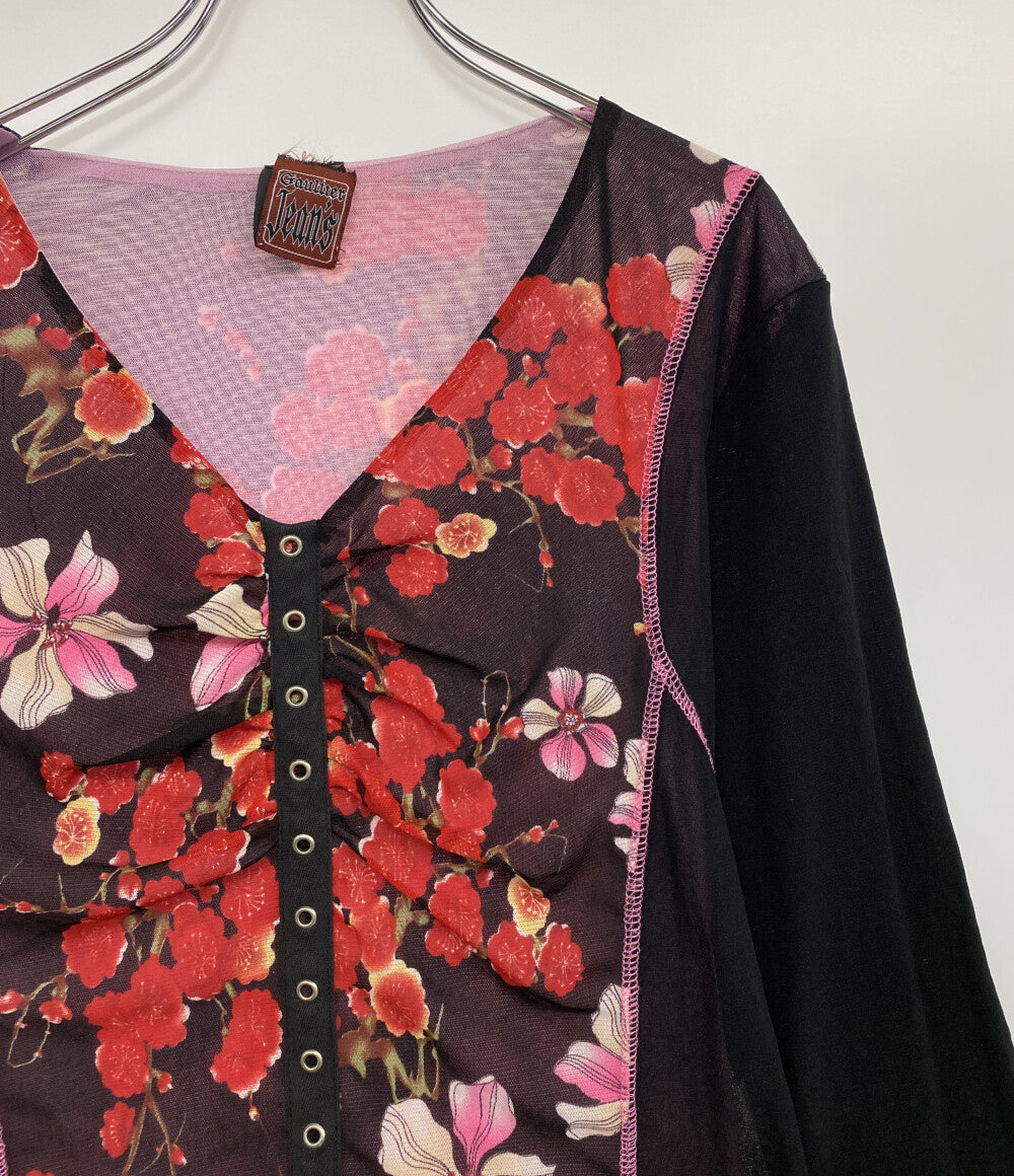 ジャンポール・ゴルチェ ブラウス Gaultier Jeans パワーネット 花柄 レディース SIZE B79 T156 Jean Paul GAULTIER
