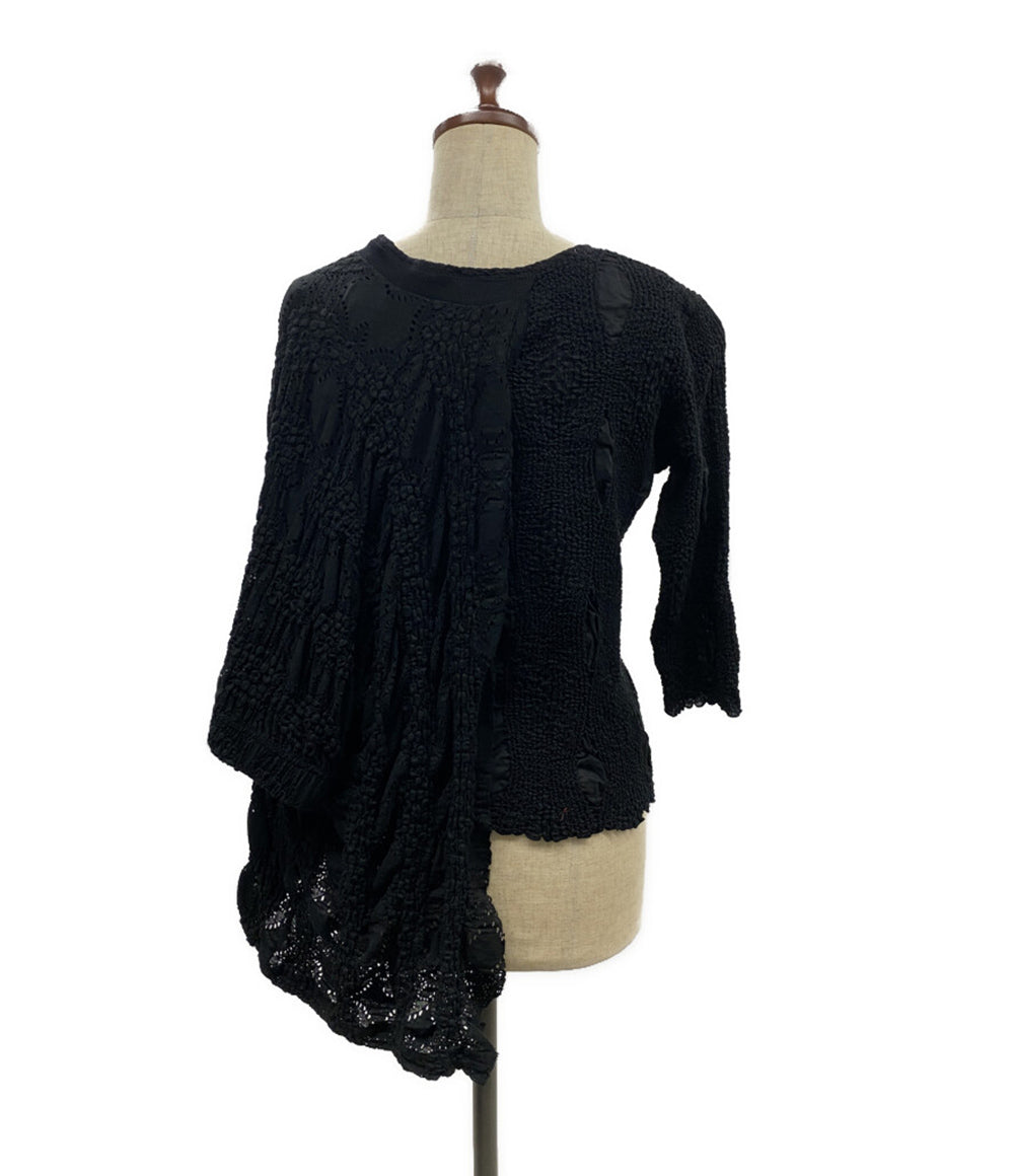 ジルサンダー 変形カットソー ブラック ギャザー 2013 レディース SIZE M Jil sander