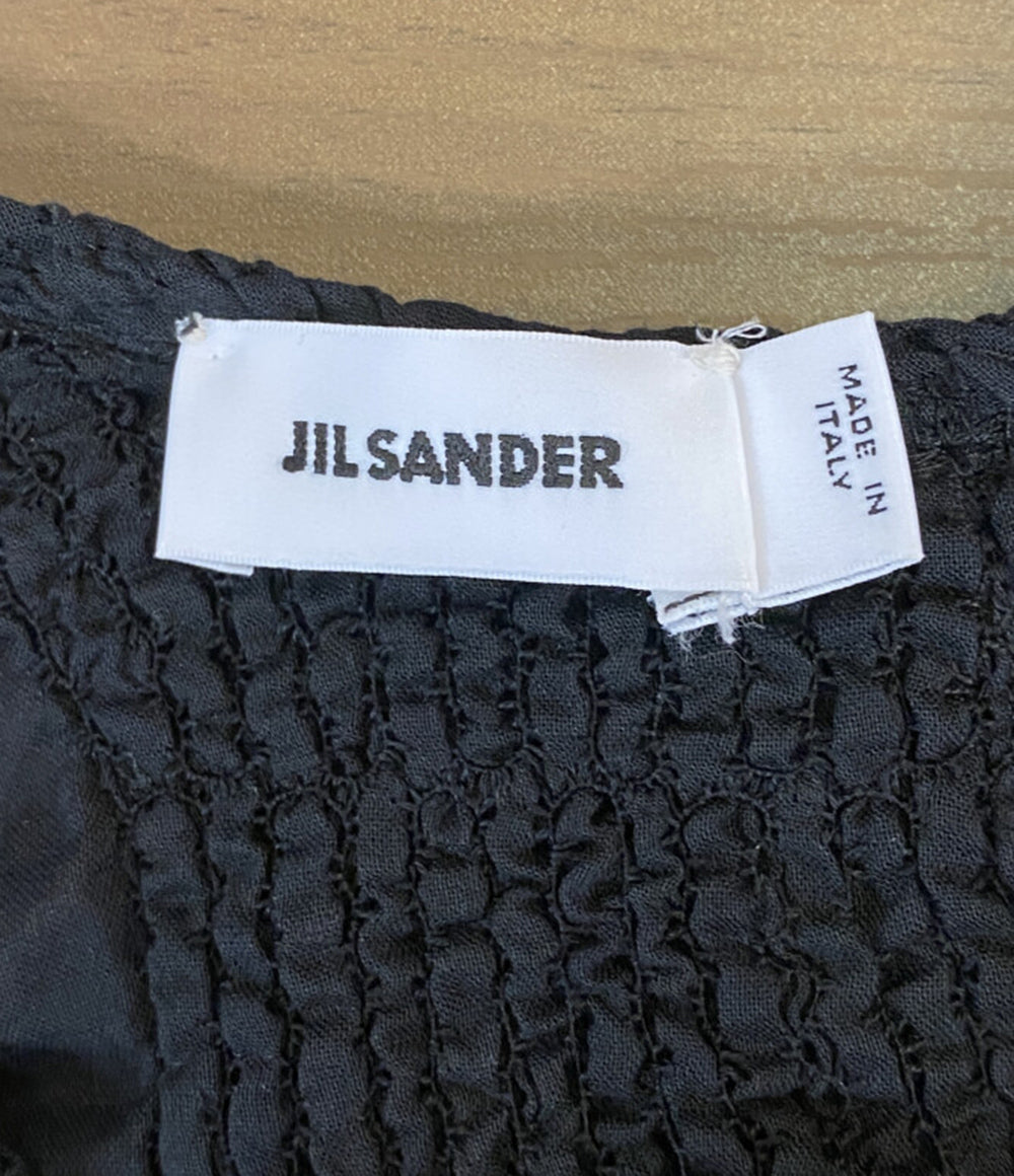 ジルサンダー 変形カットソー ブラック ギャザー 2013 レディース SIZE M Jil sander