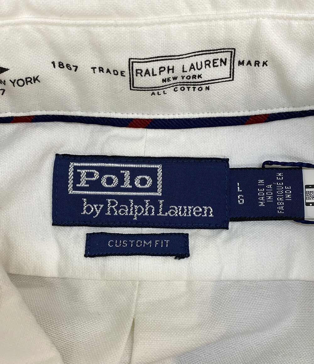 美品 POLO RALPH LAUREN 長袖シャツ BD オックスフォード ワンポケ 袖ポニー メンズ SIZE L ポロ・ラルフローレン