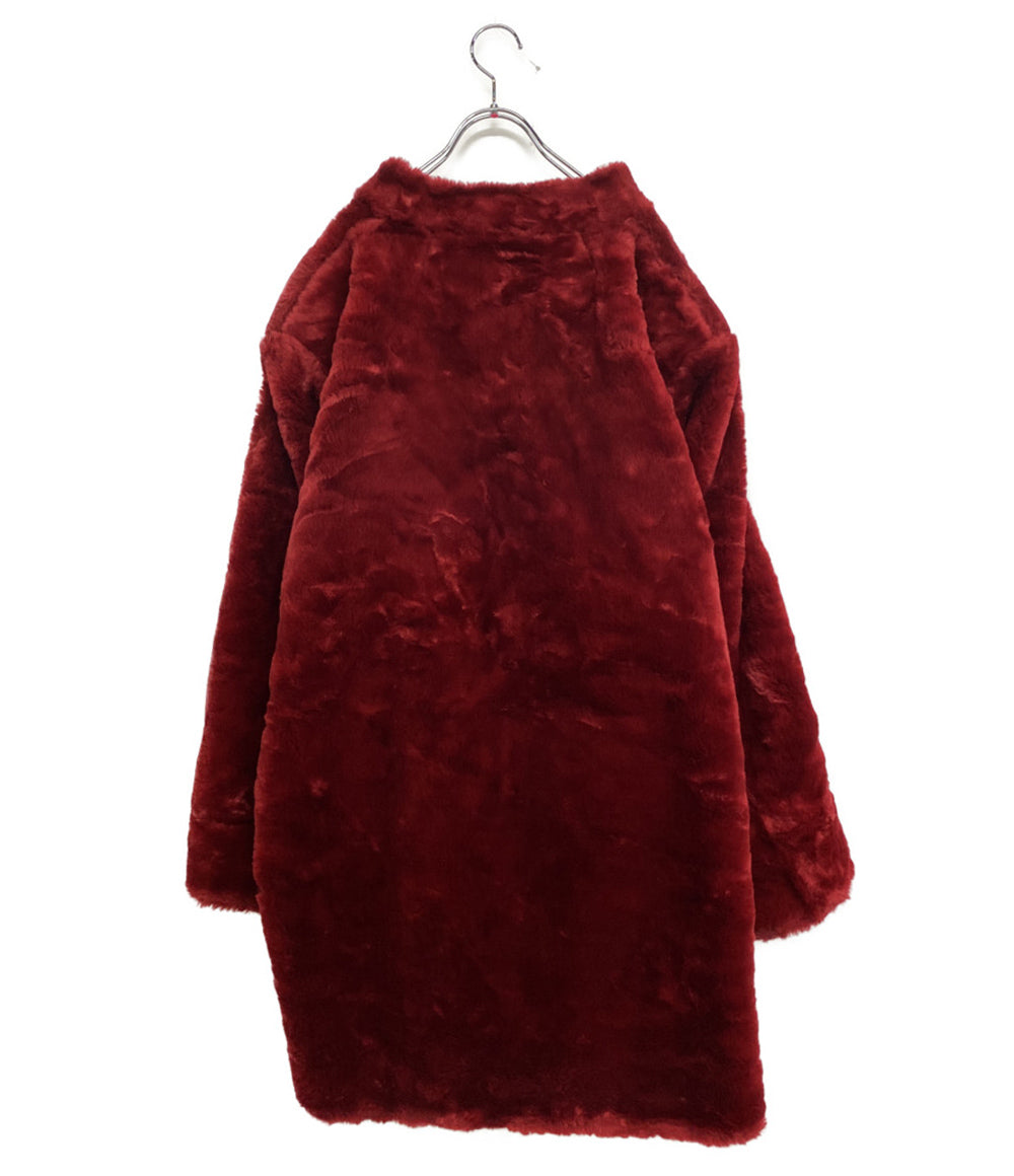【極美品】MORABITO モラビト アンゴラ フードコート フェイクファー sankyo shokai（三京商会） ムートンコート Wフェイス フード付き