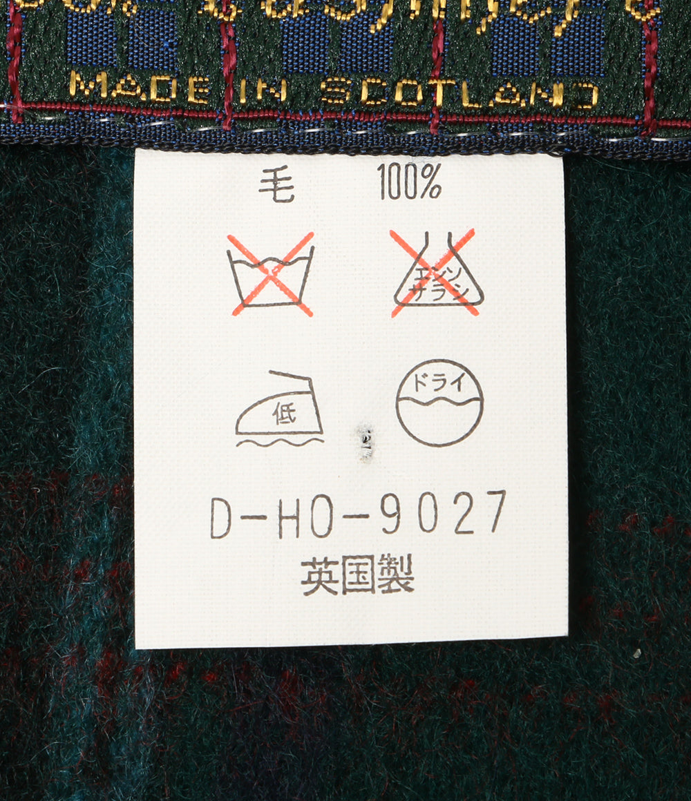 LOCHCARRON ロキャロン マフラー カシミア チェック グリーン レディース