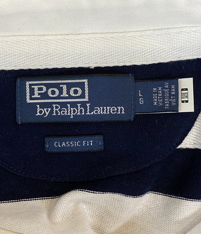 POLO RALPH LAUREN ラガーシャツ 長袖 エンブレムロゴ ボーダー メンズ SIZE L ポロ・ラルフローレン