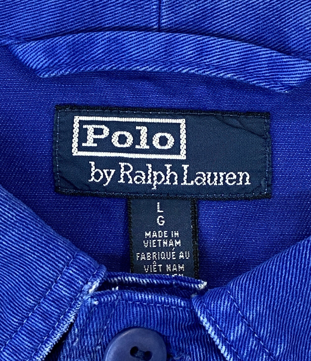 ポロ・ラルフローレン 美品 ジャケット ツイル ユーティリティ ブルー メンズ SIZE L POLO RALPH LAUREN