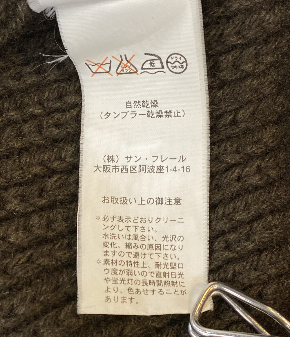 ラフシモンズ ニット ポルターガイスト期 2005-2006 フルジップ ブラウン ウール メンズ SIZE 46 RAF SIMONS