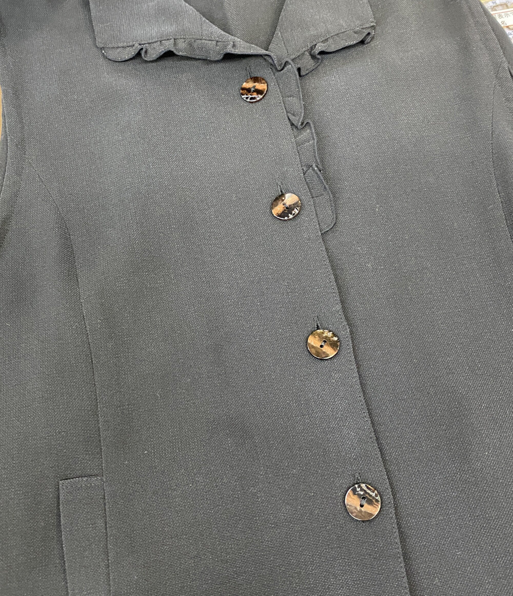 ドリスヴァンノッテン ベスト ライカ期 フリル BLK 90s 3759-7020 レディース SIZE 8 DRIES VAN NOTEN