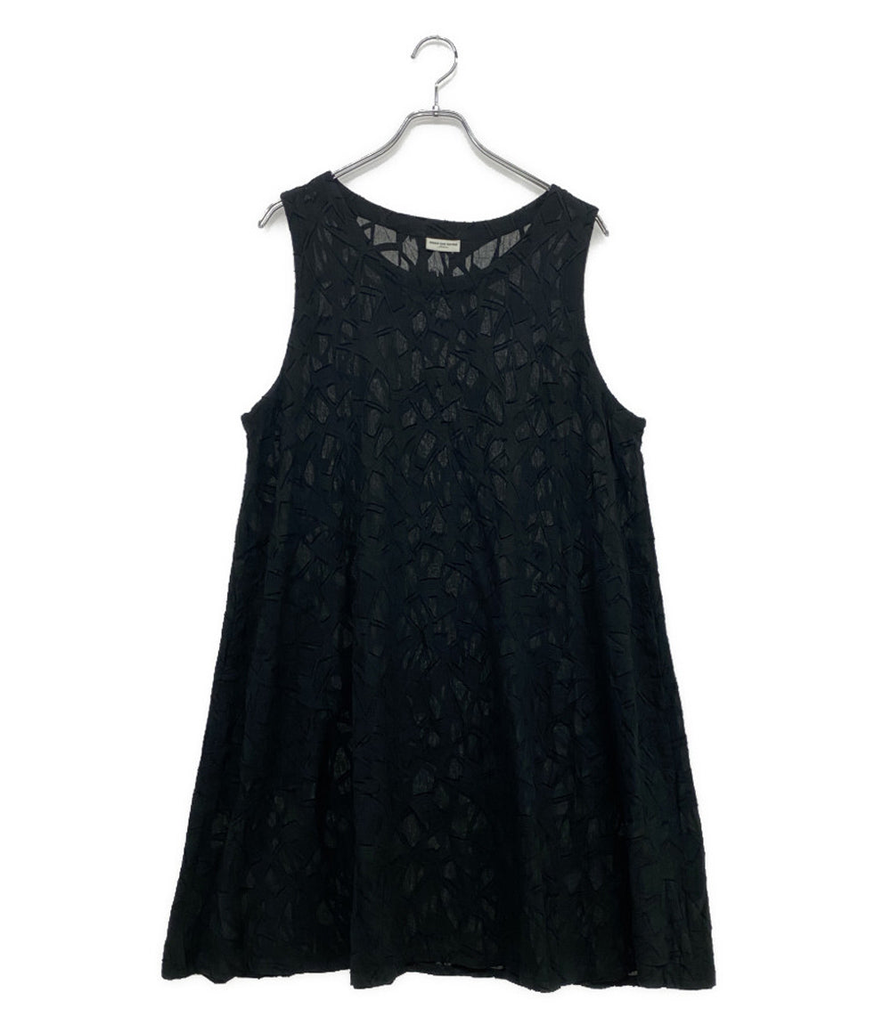 ドリスヴァンノッテン ノースリーブワンピース ブラック シアー レディース SIZE - DRIES VAN NOTEN