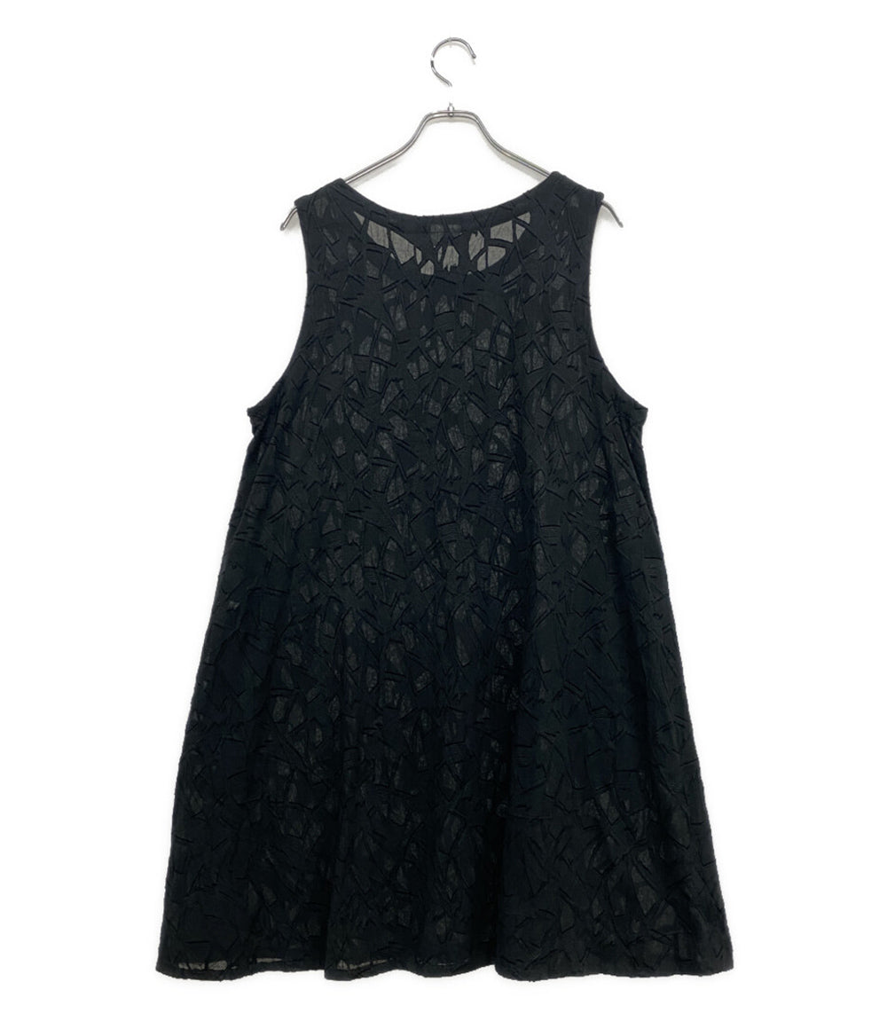 ドリスヴァンノッテン ノースリーブワンピース ブラック シアー レディース SIZE - DRIES VAN NOTEN