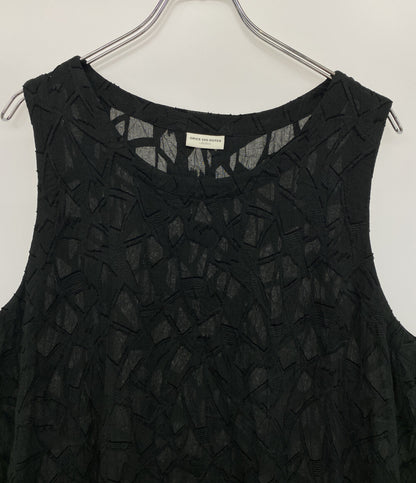 ドリスヴァンノッテン ノースリーブワンピース ブラック シアー レディース SIZE - DRIES VAN NOTEN