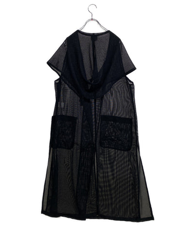 ドリスヴァンノッテン ロングジレ ライカ期 90s シアー トグル ブラック BELGIUM製 48 レディース SIZE 48 DRIES VAN NOTEN