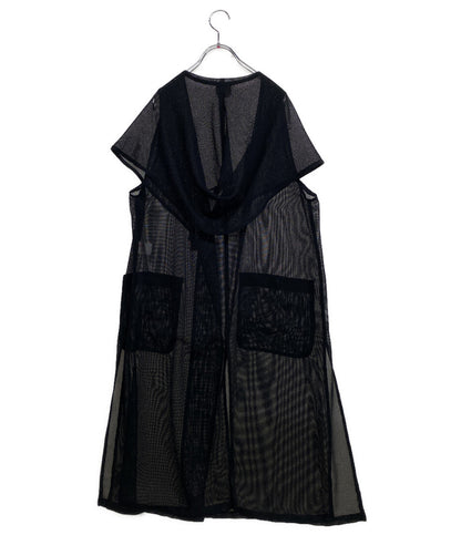 ドリスヴァンノッテン ロングジレ ライカ期 90s シアー トグル ブラック BELGIUM製 48 レディース SIZE 48 DRIES VAN NOTEN