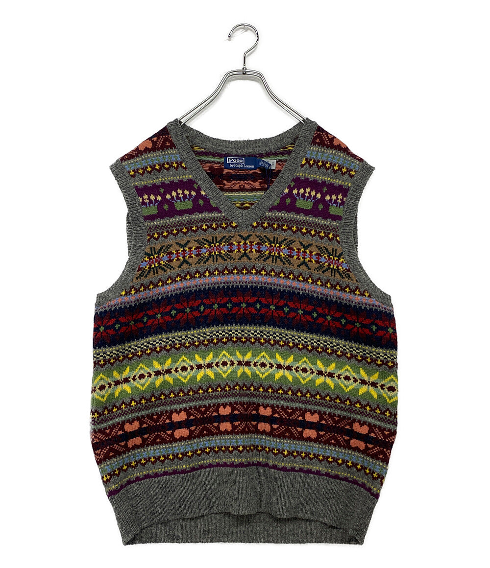 美品 POLO RALPH LAUREN ウールベスト フェアアイル メンズ SIZE L ポロ・ラルフローレン