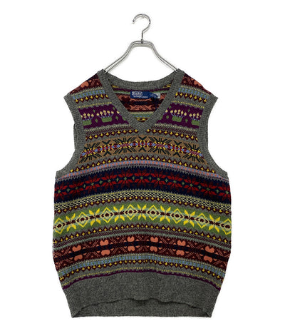 美品 POLO RALPH LAUREN ウールベスト フェアアイル メンズ SIZE L ポロ・ラルフローレン