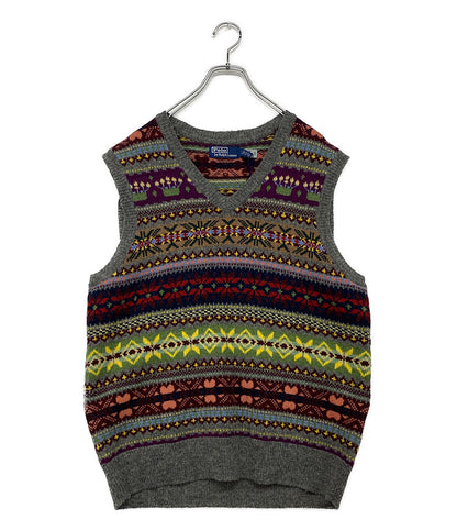 美品 POLO RALPH LAUREN ウールベスト フェアアイル メンズ SIZE L ポロ・ラルフローレン