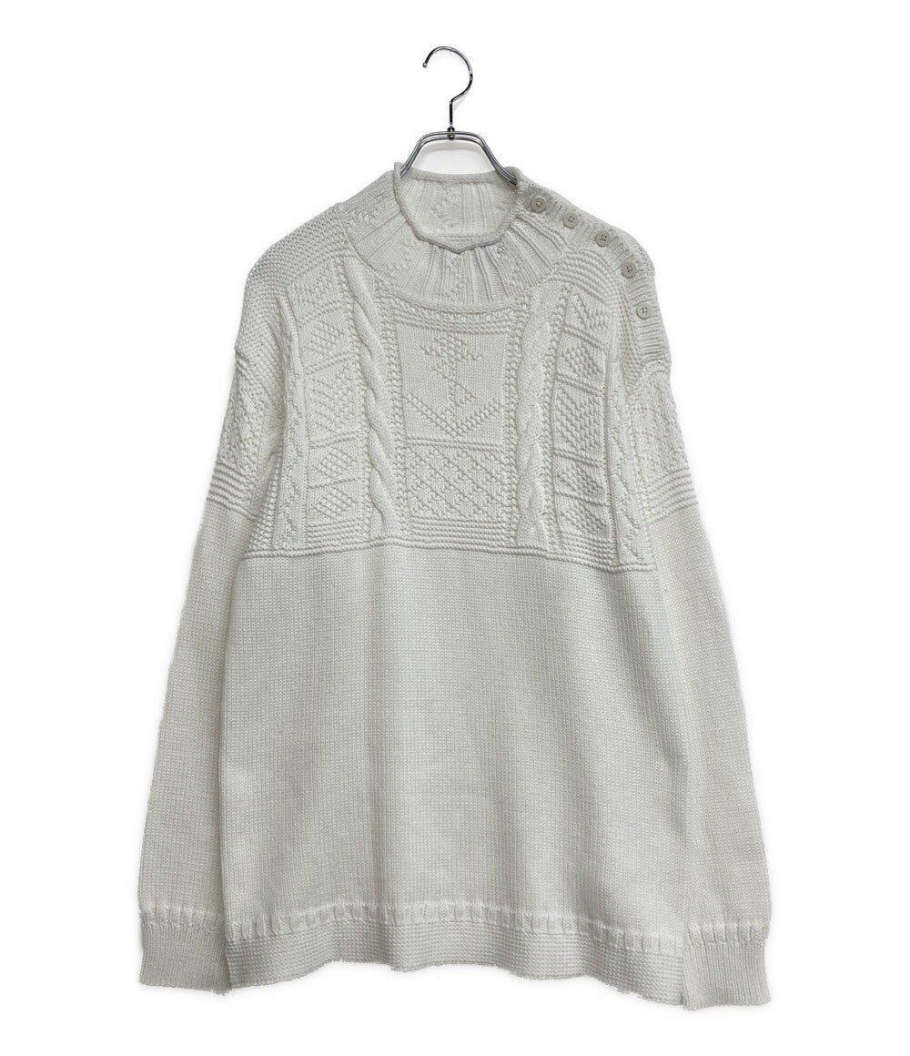 美品 POLO RALPH LAUREN ニット MARINE ホワイト コットン メンズ SIZE L ポロ・ラルフローレン