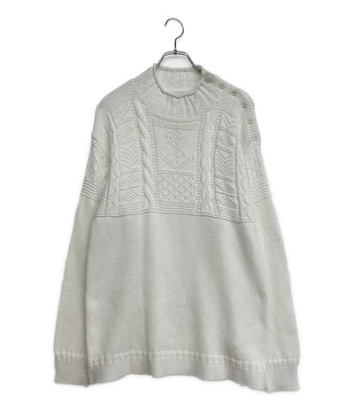 美品 POLO RALPH LAUREN ニット MARINE ホワイト コットン メンズ SIZE L ポロ・ラルフローレン