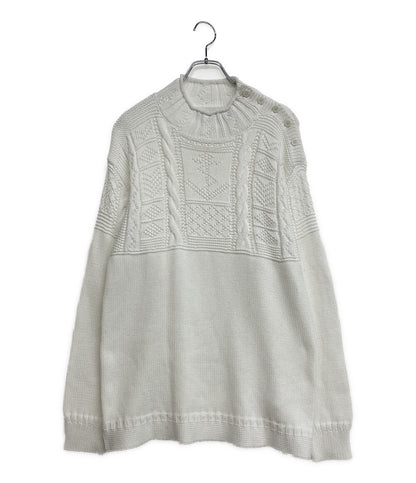美品 POLO RALPH LAUREN ニット MARINE ホワイト コットン メンズ SIZE L ポロ・ラルフローレン