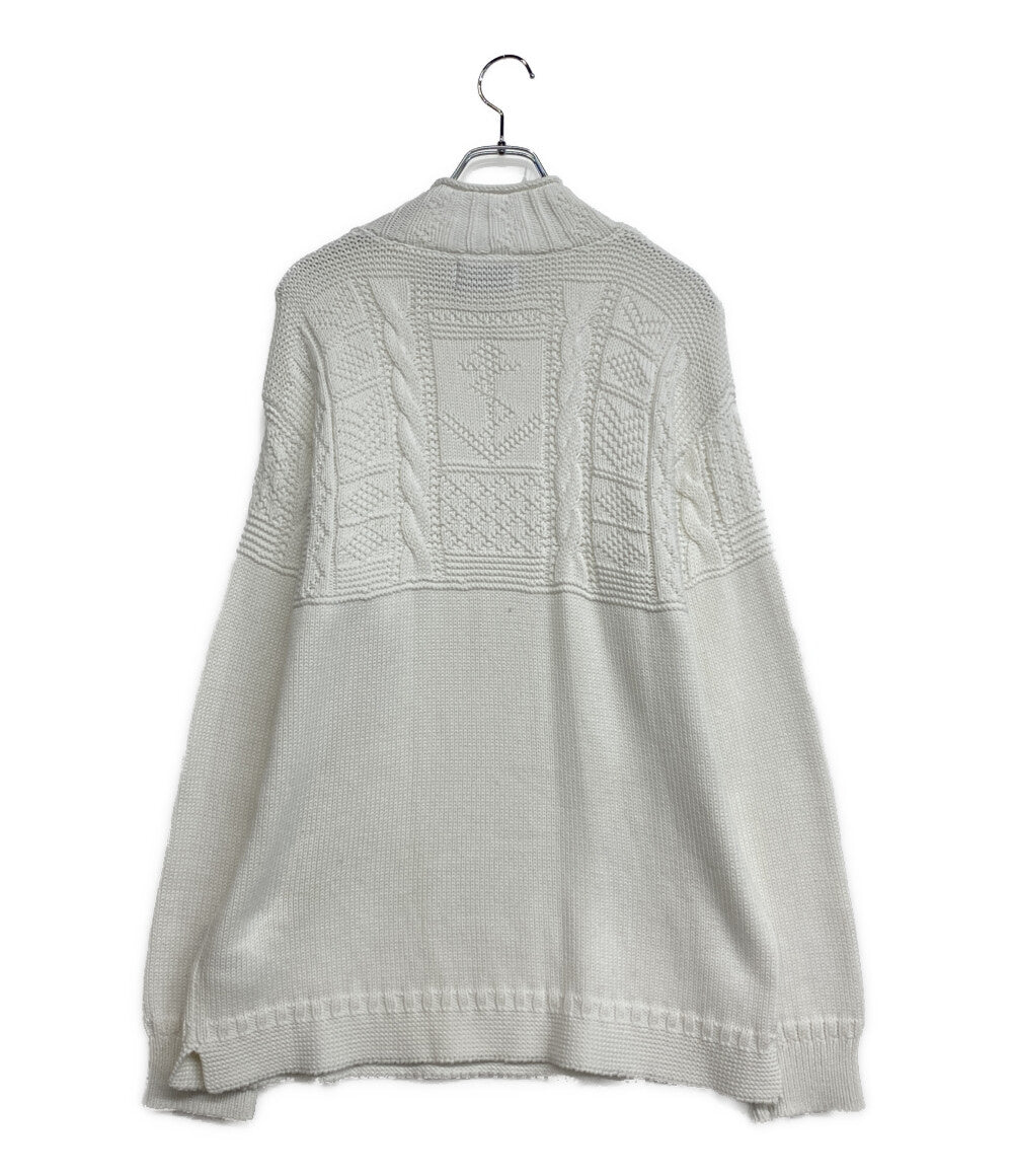 美品 POLO RALPH LAUREN ニット MARINE ホワイト コットン メンズ SIZE L ポロ・ラルフローレン