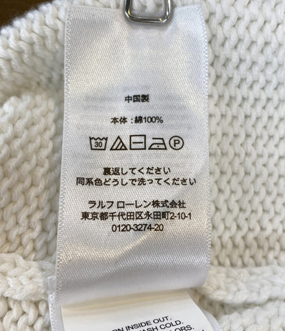 美品 POLO RALPH LAUREN ニット MARINE ホワイト コットン メンズ SIZE L ポロ・ラルフローレン