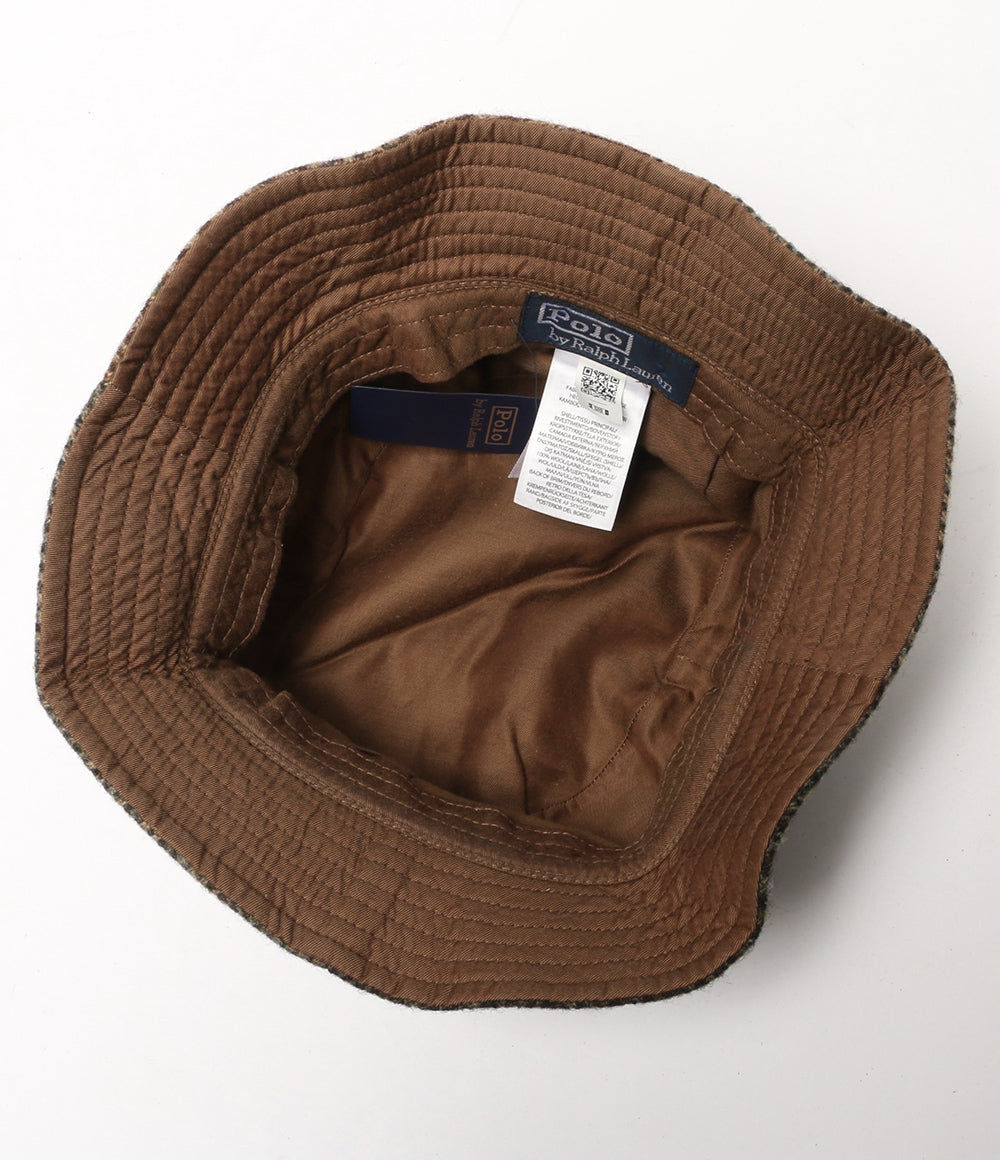 POLO RALPH LAUREN バケットハット ウール ブラウンチェック メンズ SIZE S/M/ ポロ・ラルフローレン
