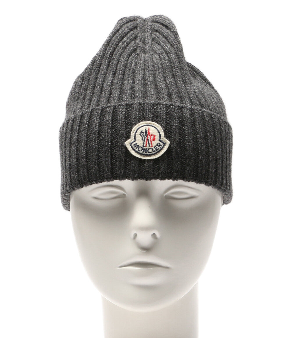 モンクレール 美品 ニット帽 D2 091 グレー カシミヤ100％ メンズ MONCLER