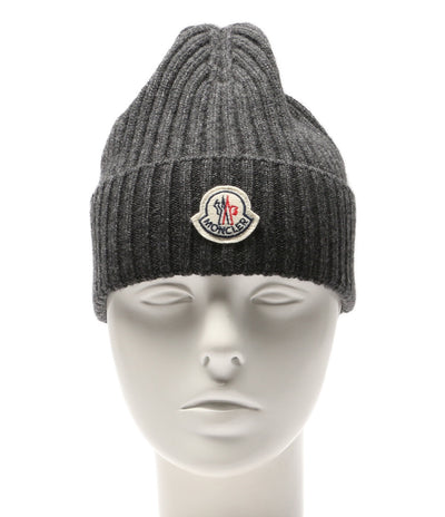 モンクレール 美品 ニット帽 D2 091 グレー カシミヤ100％ メンズ MONCLER