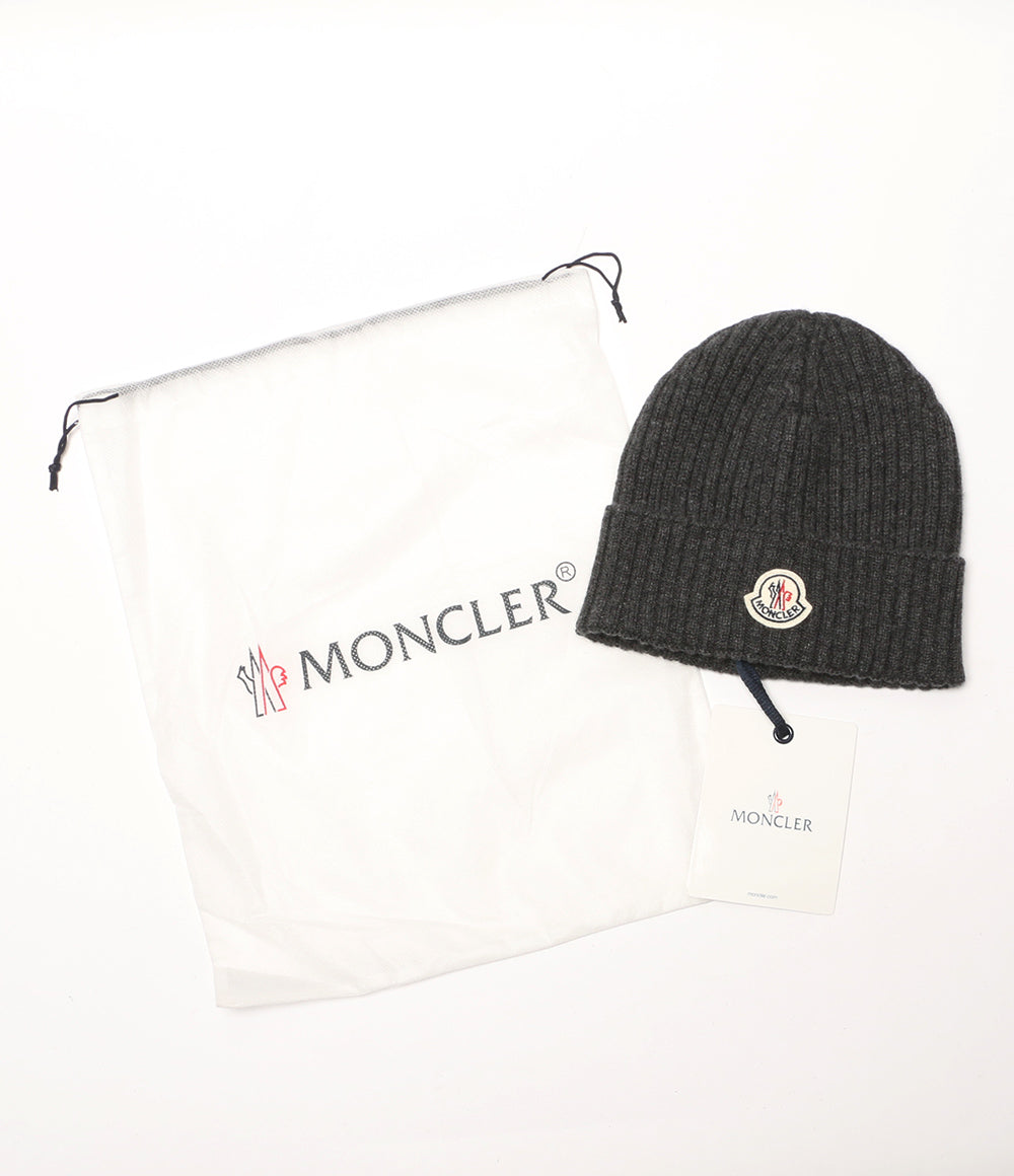 モンクレール 美品 ニット帽 D2 091 グレー カシミヤ100％ メンズ MONCLER