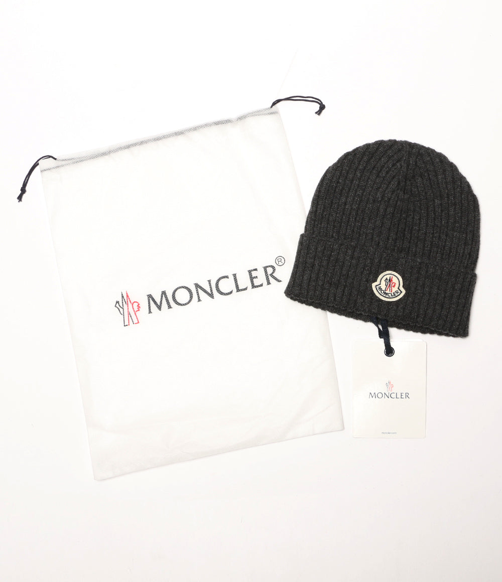モンクレール ニット帽 D2 091 グレー カシミヤ100％ メンズ MONCLER