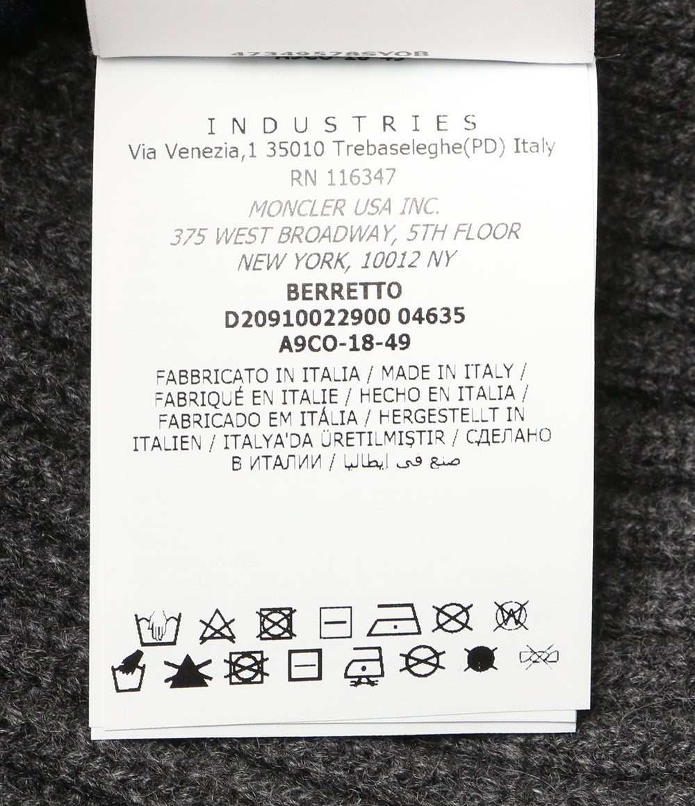 モンクレール 美品 ニット帽 D2 091 グレー カシミヤ100％ メンズ MONCLER