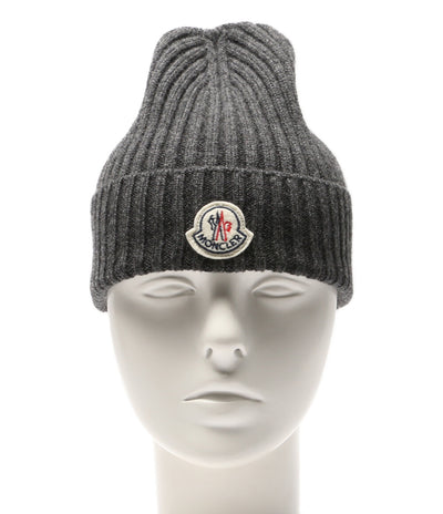 モンクレール 美品 ニット帽 D2 091 グレー カシミヤ100％ メンズ MONCLER