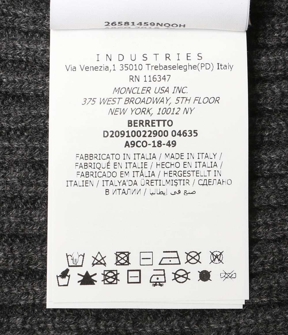 モンクレール 美品 ニット帽 D2 091 グレー カシミヤ100％ メンズ MONCLER