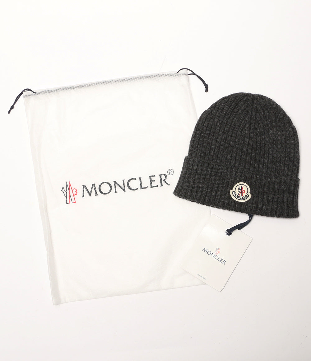 モンクレール 美品 ニット帽 D2 091 グレー カシミヤ100％ メンズ MONCLER