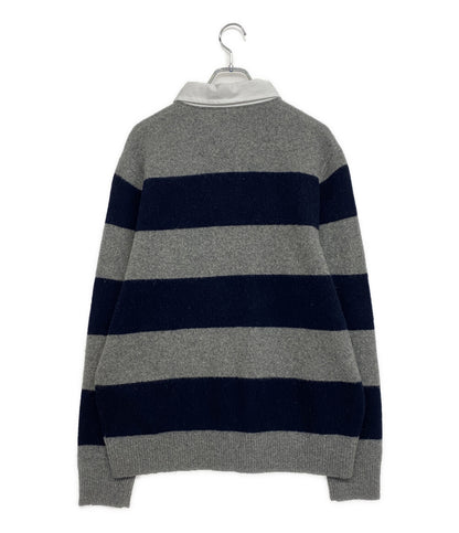 ポロ・ラルフローレン 長袖ポロシャツ ラガーシャツ カシミヤ混 ボーダー メンズ SIZE L POLO RALPH LAUREN